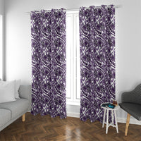 Hibiscus Bloom Island Tribal Waves Window Curtain Purple Polynesian Pattern LT01 With Grommets Purple - Polynesian Pride