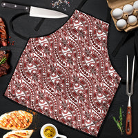 Hibiscus Bloom Island Tribal Waves Apron Red Polynesian Pattern LT01 Red - Polynesian Pride