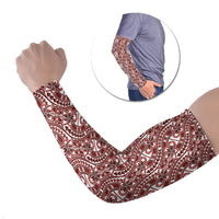 Hibiscus Bloom Island Tribal Waves Arm Sleeves Red Polynesian Pattern LT01 Set of 2 Red - Polynesian Pride