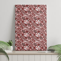Hibiscus Bloom Island Tribal Waves Canvas Wall Art Red Polynesian Pattern LT01 - Polynesian Pride