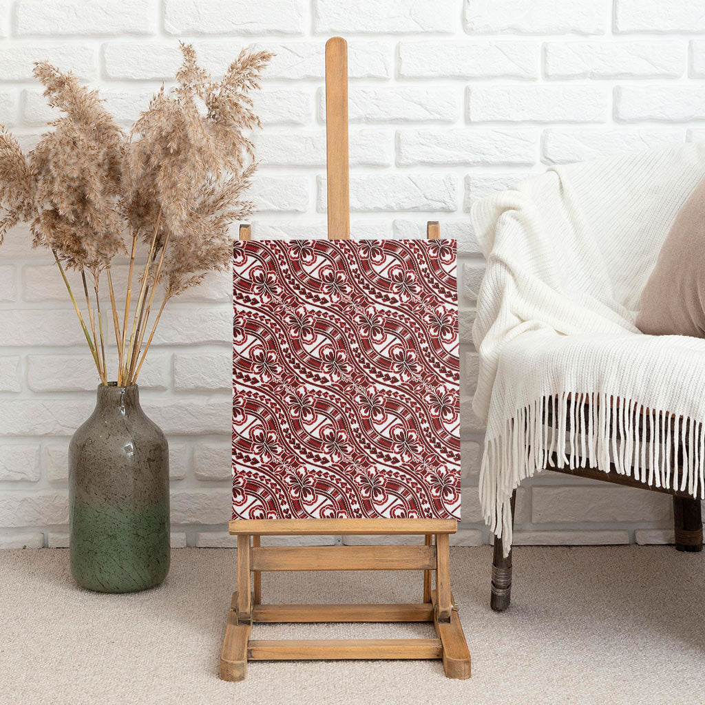 Hibiscus Bloom Island Tribal Waves Canvas Wall Art Red Polynesian Pattern LT01 - Polynesian Pride
