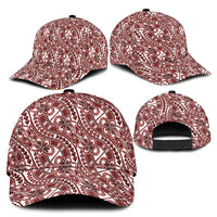 Hibiscus Bloom Island Tribal Waves Classic Cap Red Polynesian Pattern LT01 - Polynesian Pride