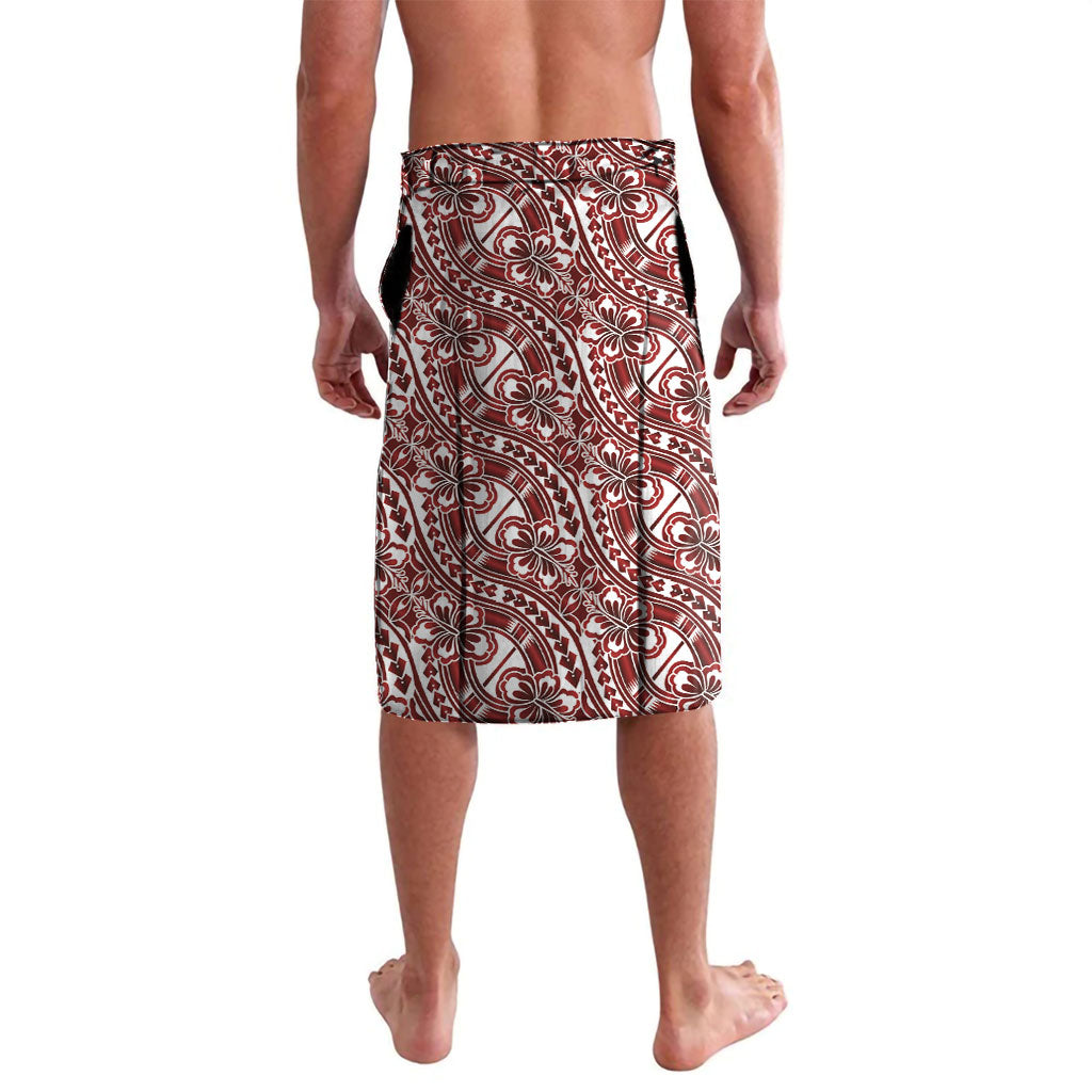 Hibiscus Bloom Island Tribal Waves Lavalava Red Polynesian Pattern LT01 - Polynesian Pride