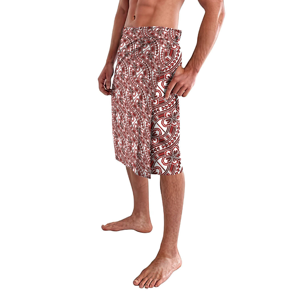 Hibiscus Bloom Island Tribal Waves Lavalava Red Polynesian Pattern LT01 - Polynesian Pride