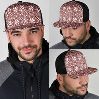 Hibiscus Bloom Island Tribal Waves Mesh Trucker Cap Red Polynesian Pattern LT01 - Polynesian Pride