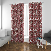 Hibiscus Bloom Island Tribal Waves Window Curtain Red Polynesian Pattern LT01 With Grommets Red - Polynesian Pride