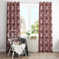 Hibiscus Bloom Island Tribal Waves Window Curtain Red Polynesian Pattern LT01 - Polynesian Pride