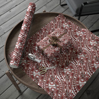 Hibiscus Bloom Island Tribal Waves Wrapping Paper Red Polynesian Pattern LT01 - Polynesian Pride