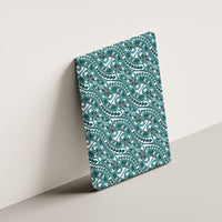 Hibiscus Bloom Island Tribal Waves Canvas Wall Art Teal Polynesian Pattern LT01 - Polynesian Pride