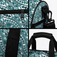 Hibiscus Bloom Island Tribal Waves Duffle Bag Teal Polynesian Pattern LT01 - Polynesian Pride