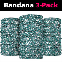 Hibiscus Bloom Island Tribal Waves Neck Gaiter Teal Polynesian Pattern LT01 package One Size: 25*50cm Teal - Polynesian Pride