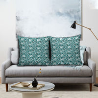 Hibiscus Bloom Island Tribal Waves Pillow Cover Teal Polynesian Pattern LT01 - Polynesian Pride