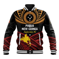 Papua New Guinea Bird of Paradise Baseball Jacket 16 September 1975 Independence Day Anniversary LT01 Unisex Black - Polynesian Pride