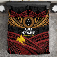 Papua New Guinea Bird of Paradise Bedding Set 16 September 1975 Independence Day Anniversary LT01 Black - Polynesian Pride