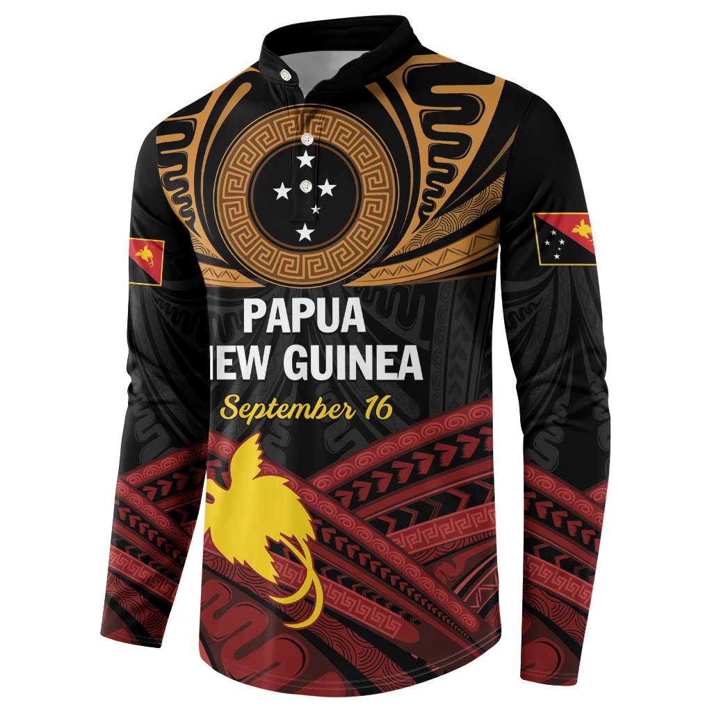 Papua New Guinea Bird of Paradise Button Sweatshirt 16 September 1975 Independence Day Anniversary