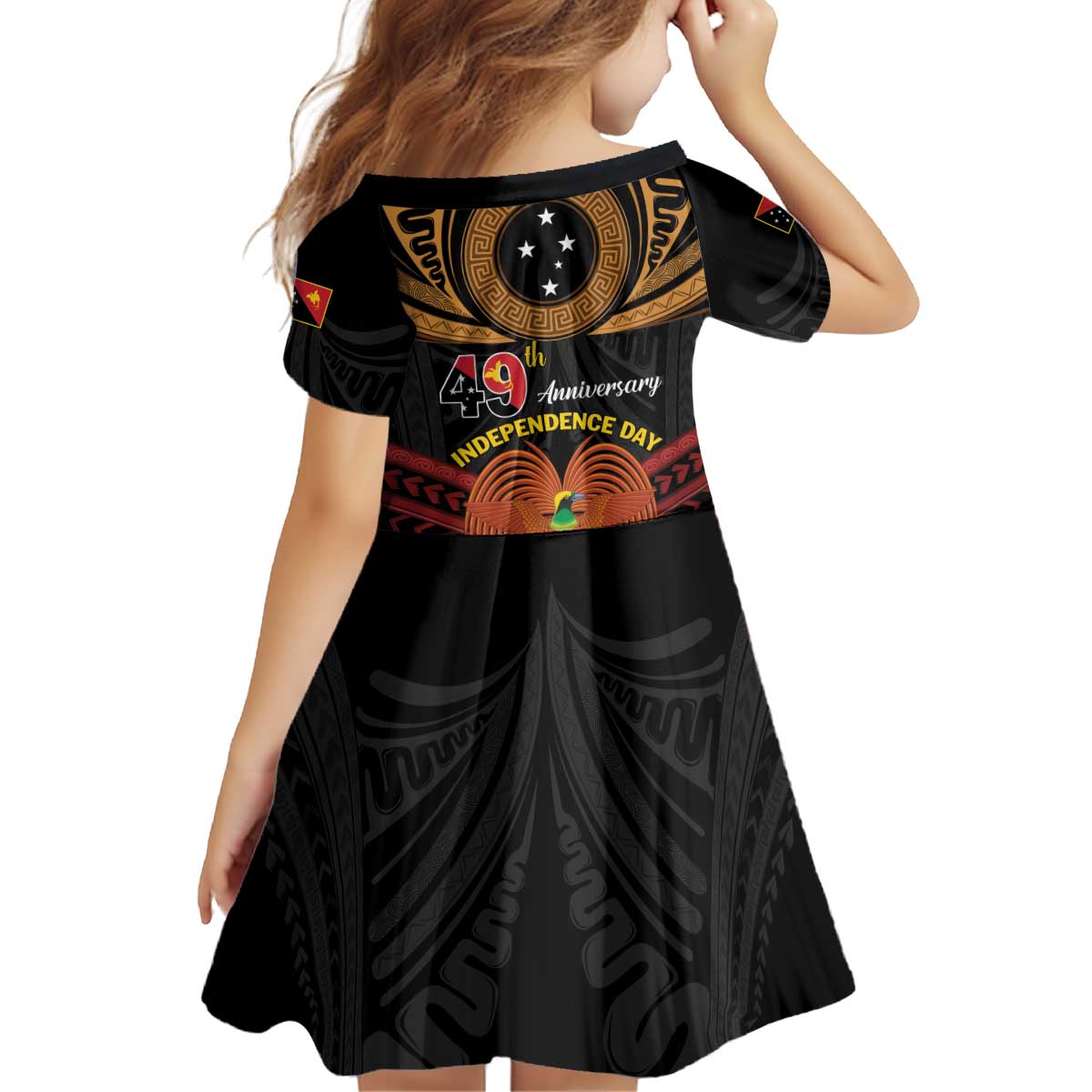 Papua New Guinea Bird of Paradise Kid Short Sleeve Dress 16 September 1975 Independence Day Anniversary