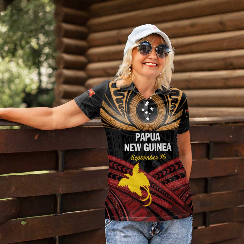 Papua New Guinea Bird of Paradise Women Polo Shirt 16 September 1975 Independence Day Anniversary