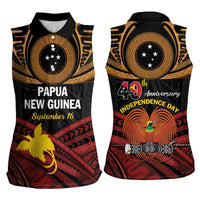 Papua New Guinea Bird of Paradise Women Sleeveless Polo Shirt 16 September 1975 Independence Day Anniversary