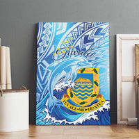 Tuvalu mo te Atua Canvas Wall Art Tuvalu Dolphin Polynesian Pattern