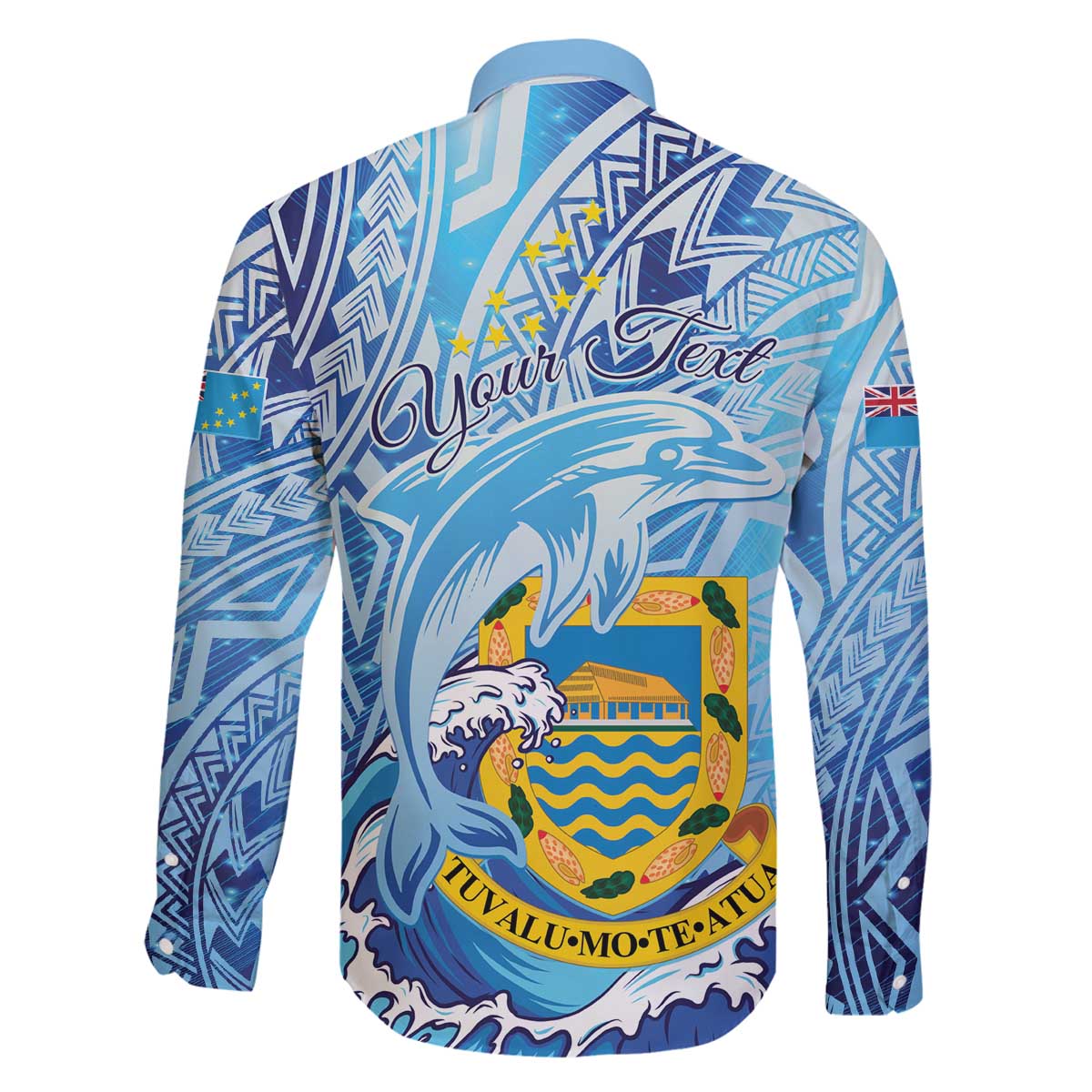 Tuvalu mo te Atua Family Matching Off Shoulder Short Dress and Hawaiian Shirt Tuvalu Dolphin Polynesian Pattern