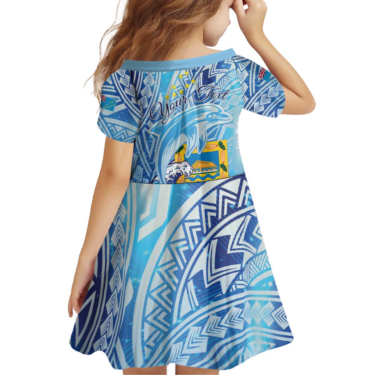 Tuvalu mo te Atua Family Matching Puletasi and Hawaiian Shirt Tuvalu Dolphin Polynesian Pattern