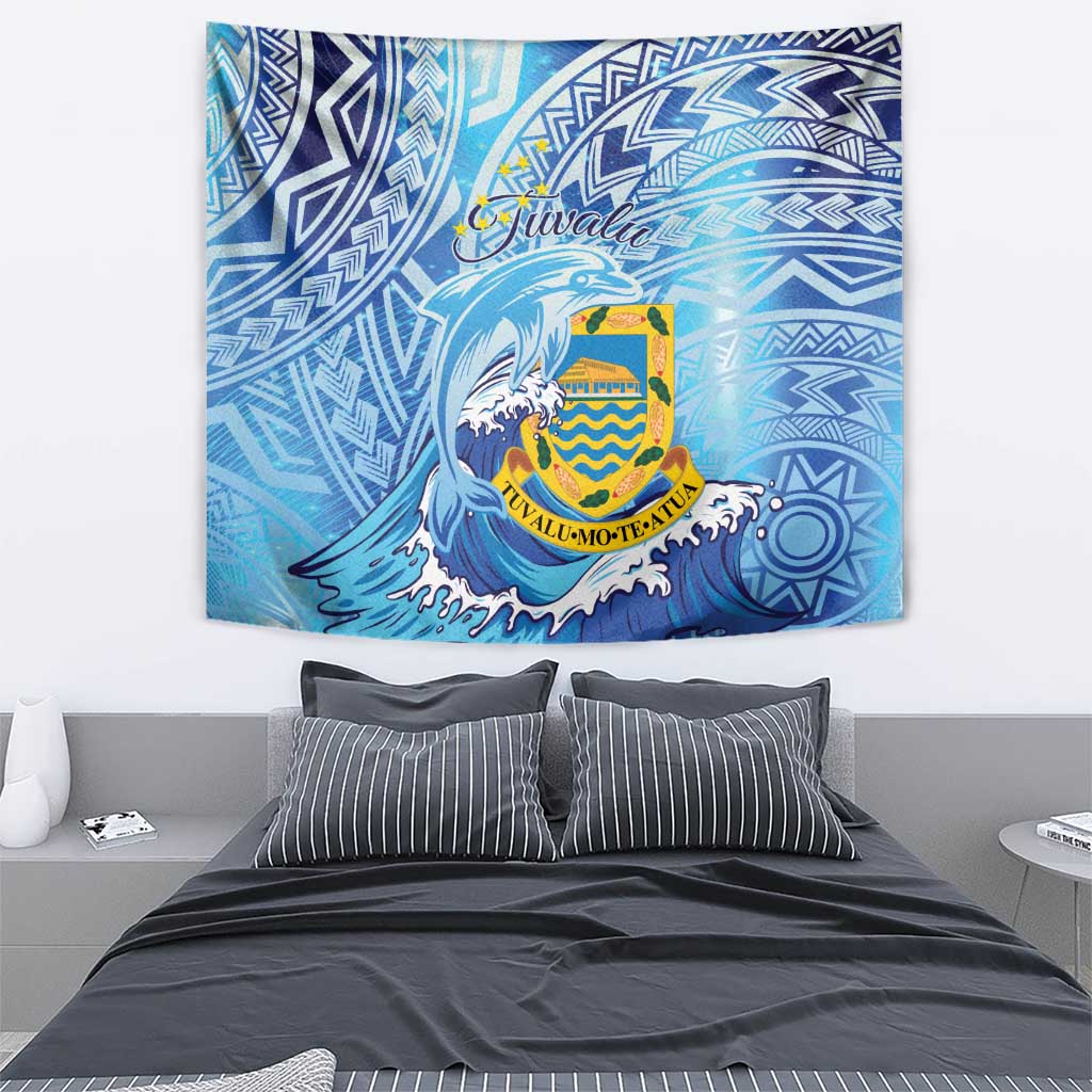 Tuvalu mo te Atua Tapestry Tuvalu Dolphin Polynesian Pattern