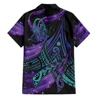 In September We Wear Teal And Purple Family Matching Off Shoulder Maxi Dress and Hawaiian Shirt Magic Ribbon Semicolon