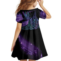 In September We Wear Teal And Purple Kid Short Sleeve Dress Magic Ribbon Semicolon LT01 - Polynesian Pride