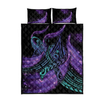 In September We Wear Teal And Purple Quilt Bed Set Magic Ribbon Semicolon LT01 - Polynesian Pride