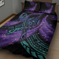 In September We Wear Teal And Purple Quilt Bed Set Magic Ribbon Semicolon LT01 - Polynesian Pride