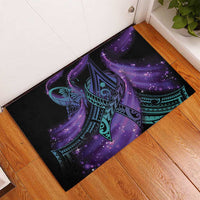 In September We Wear Teal And Purple Rubber Doormat Magic Ribbon Semicolon LT01 - Polynesian Pride
