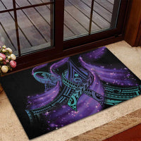 In September We Wear Teal And Purple Rubber Doormat Magic Ribbon Semicolon LT01 - Polynesian Pride