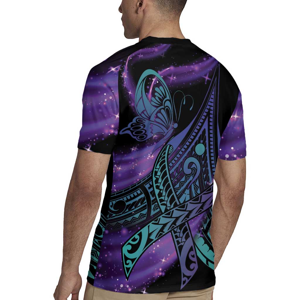 In September We Wear Teal And Purple Rugby Jersey Magic Ribbon Semicolon