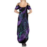 In September We Wear Teal And Purple Summer Maxi Dress Magic Ribbon Semicolon