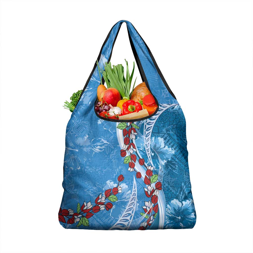 Fiji Tagimaucia Floral Grocery Bag Tapa Pattern
