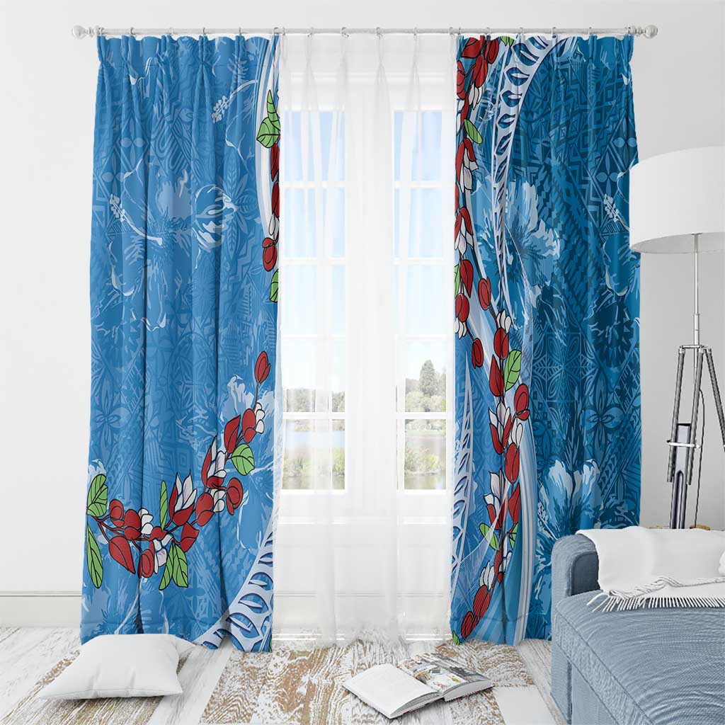 Fiji Tagimaucia Floral Window Curtain Tapa Pattern