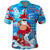 Hawaii Christmas Polo Shirt Santa Claus Surfing Kakau Tropical Style LT01 Blue - Polynesian Pride