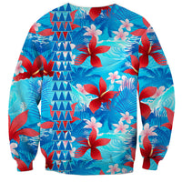 Hawaii Christmas Sweatshirt Santa Claus Surfing Kakau Tropical Style LT01 - Polynesian Pride