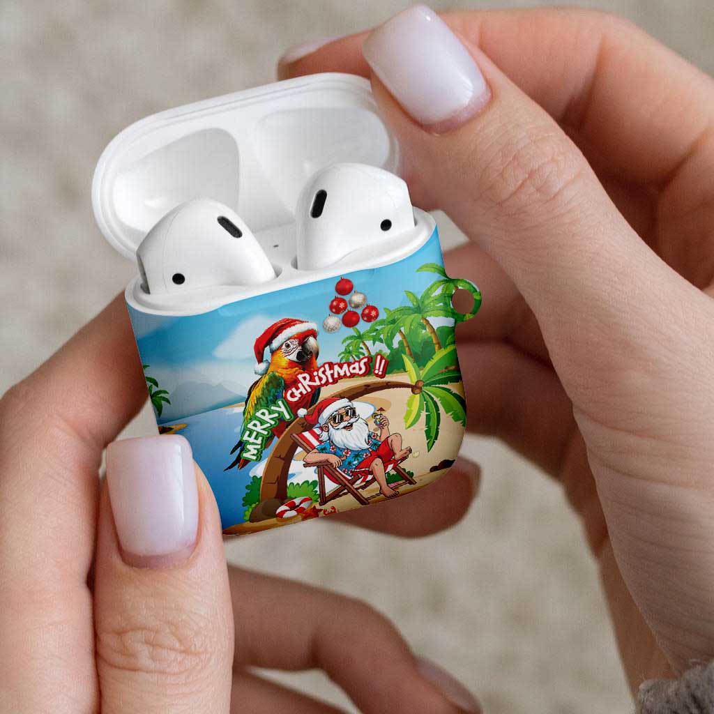 Hawaii Santa Parrot Christmas AirPods Case Summer Vibe - Polynesian Pride