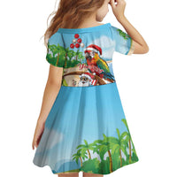 Personalized Hawaii Santa Parrot Christmas Family Matching Short Sleeve Bodycon Dress and Hawaiian Shirt Summer Vibe LT01 - Polynesian Pride