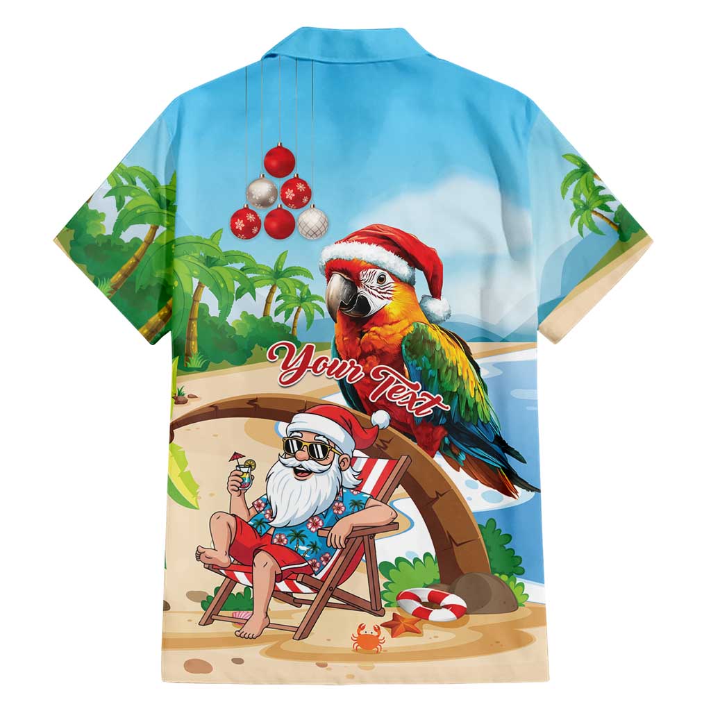 Personalized Hawaii Santa Parrot Christmas Family Matching Short Sleeve Bodycon Dress and Hawaiian Shirt Summer Vibe LT01 - Polynesian Pride