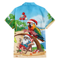 Personalized Hawaii Santa Parrot Christmas Family Matching Short Sleeve Bodycon Dress and Hawaiian Shirt Summer Vibe LT01 - Polynesian Pride