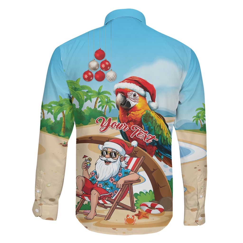 Personalized Hawaii Santa Parrot Christmas Family Matching Short Sleeve Bodycon Dress and Hawaiian Shirt Summer Vibe LT01 - Polynesian Pride