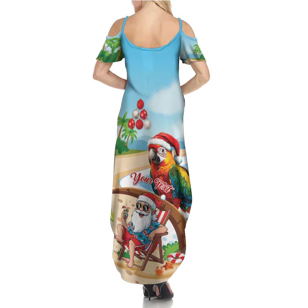 Personalized Hawaii Santa Parrot Christmas Family Matching Summer Maxi Dress and Hawaiian Shirt Summer Vibe - Polynesian Pride