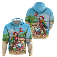Personalized Hawaii Santa Parrot Christmas Hoodie Summer Vibe - Polynesian Pride