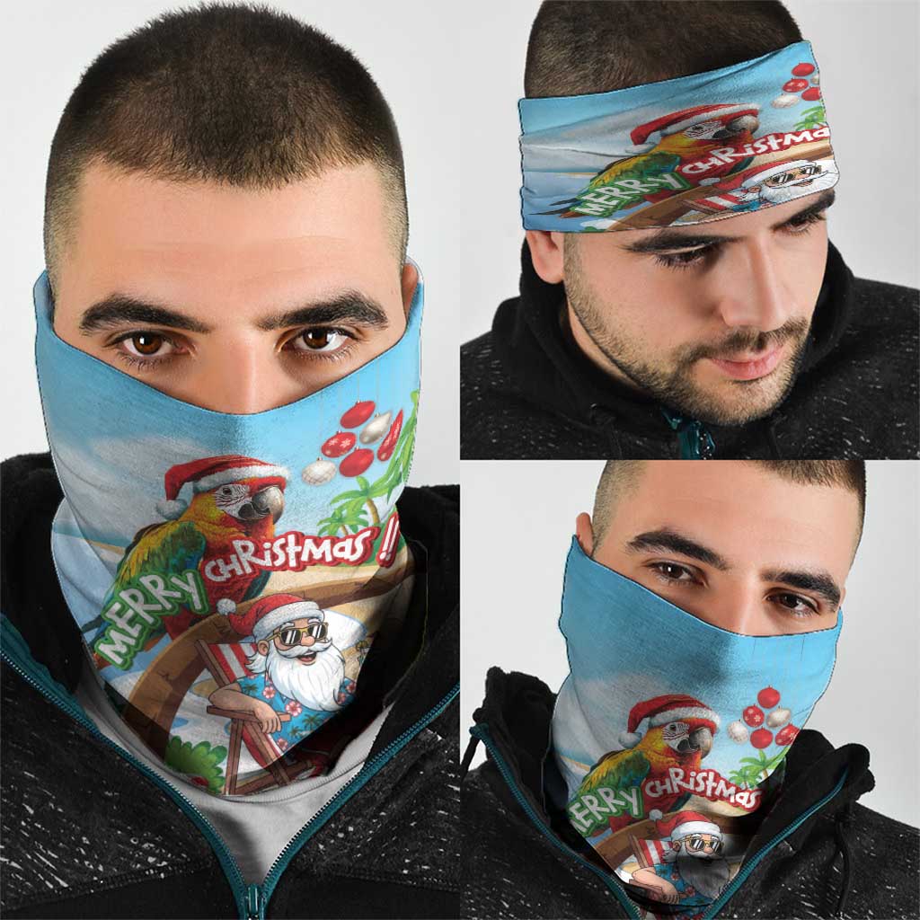 Hawaii Santa Parrot Christmas Neck Gaiter Summer Vibe - Polynesian Pride