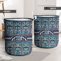 Maori Matariki Laundry Basket Blue Galaxy Aesthetic Koru Art
