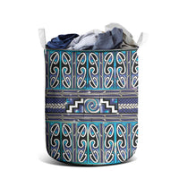 Maori Matariki Laundry Basket Blue Galaxy Aesthetic Koru Art