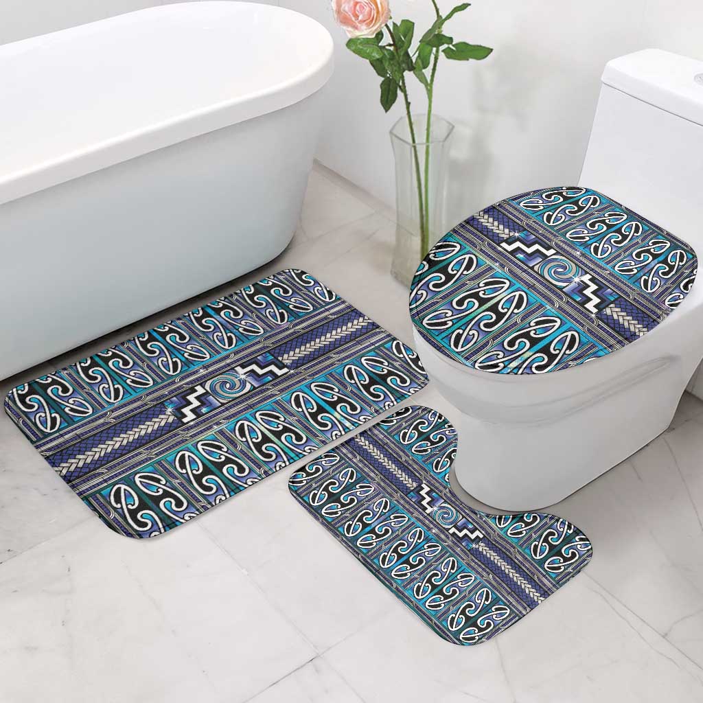Maori Matariki Bathroom Set Blue Galaxy Aesthetic Koru Art