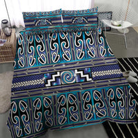 Maori Matariki Bedding Set Blue Galaxy Aesthetic Koru Art